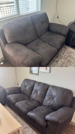 TWO couches real suede