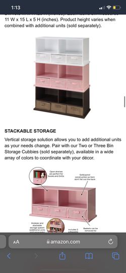 Three Bin Stackable Storage Cubby - Red - Badger Basket