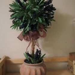 26" Tall Artificial Lavender Vined Tree in Ceramic Pot