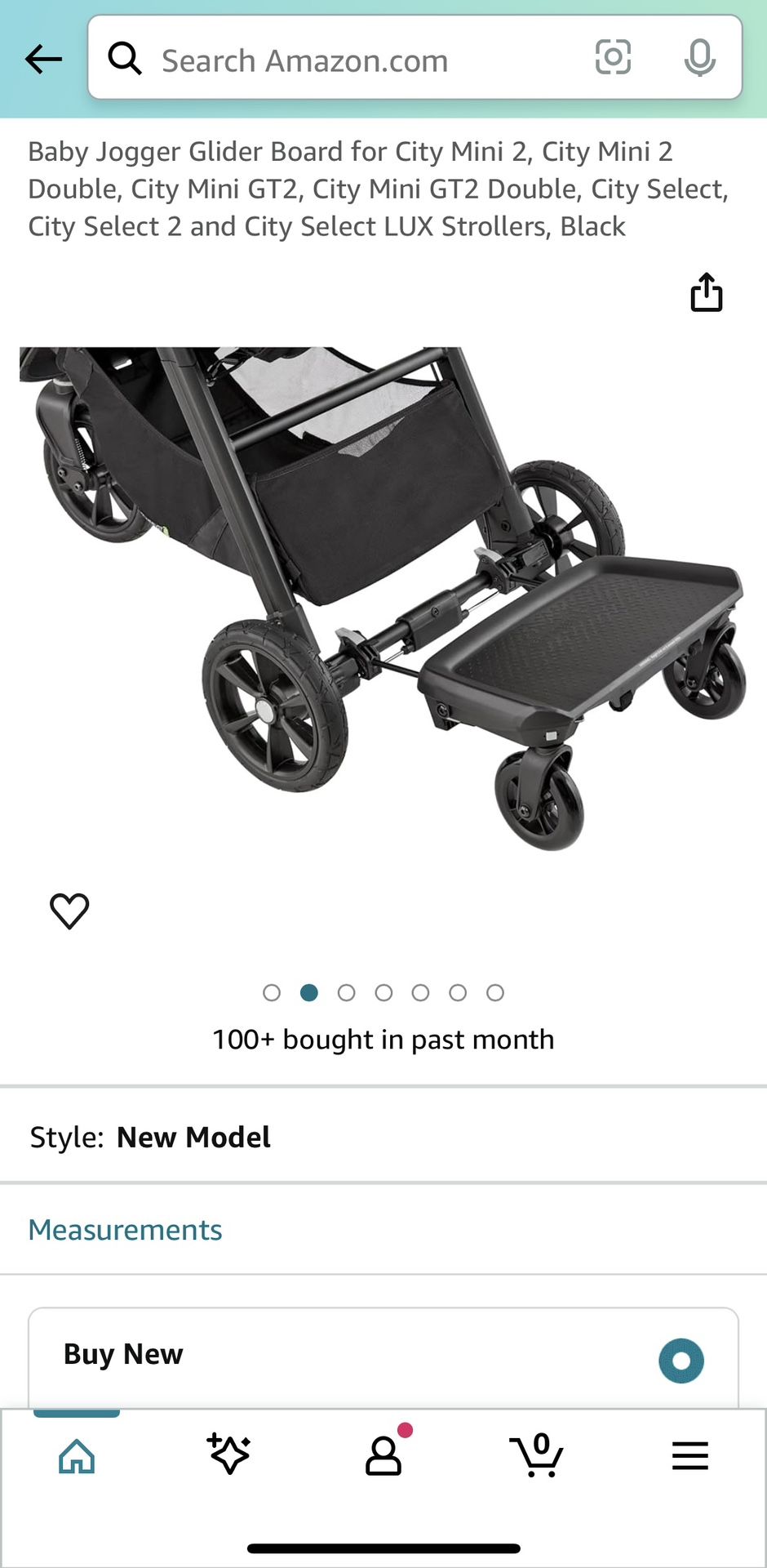 Baby Jogger Glider Board for City Mini 2, City Mini 2 Double, City Mini GT2, City Mini GT2 Double, City Select, City Select 2 and City Select LUX Stol