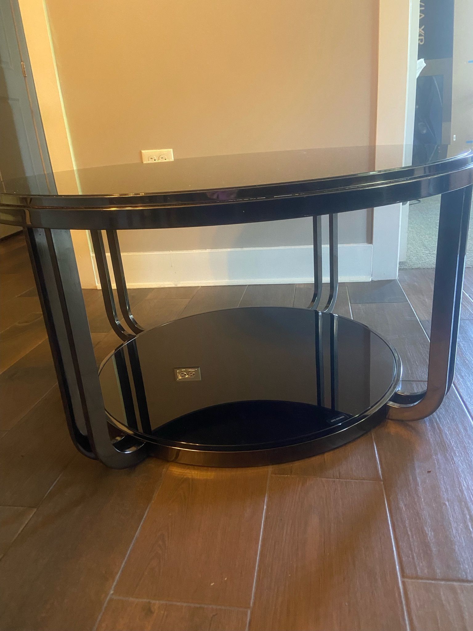 2 Black Glass Front Room Tables. One Big And One Small. $100 OBO