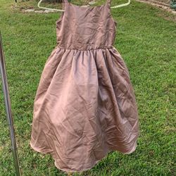 Flower Girl/Princess Formal Dress/Gown - Child Size 5 - Taupe/Satin W/Black Net Crinoline