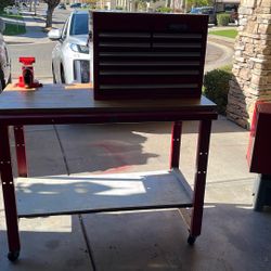 Proto Tool Chest On Work  Bench with Vise