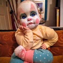 Plain Baby Doll Painted As Clown By Me