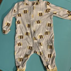 Bumblebee baby zipper pajamas