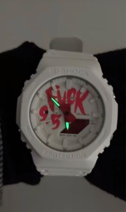 Casio G-Shock White “fuck 9-5”
