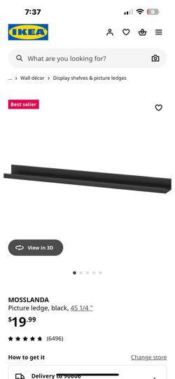 IKEA Mosslanda Picture Ledge - Black Shelf (3)