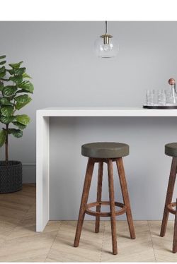 Only One Available ** Banning Modern Round Swivel Barstool Espresso Faux Leather - Project 62 ** ONLY ONE available