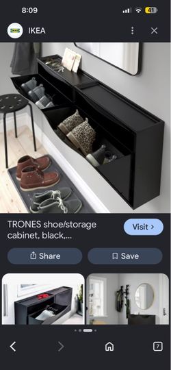 TRONES Shoe/storage cabinet, black, 20 1/2x7 1/8x15 3/8 "