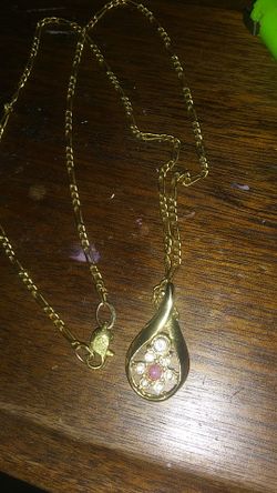 Ruby and crystal necklace