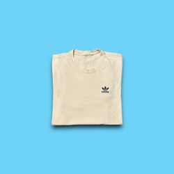 Adidas originals embroidered trefoil t-shirt white mens small 