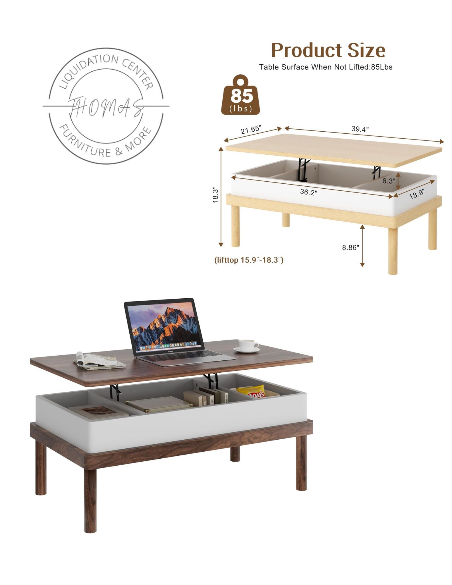 Coffee Table New In Box Lifts To Open