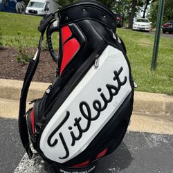 Titleist Golf Tour Staff Black Red White 6 Way Bag