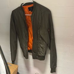 green bomber jacket size small 