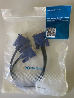 VGA Monitor Cable For Screen Duplication - 1 Foot