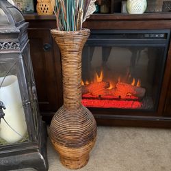 Wicker Floor Vase