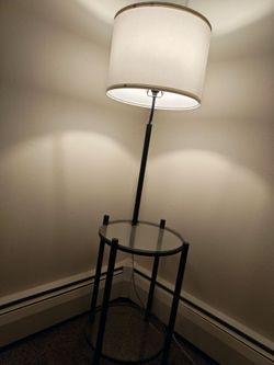 Modern Floor Lamps with Glass Shelves – Set of 2
