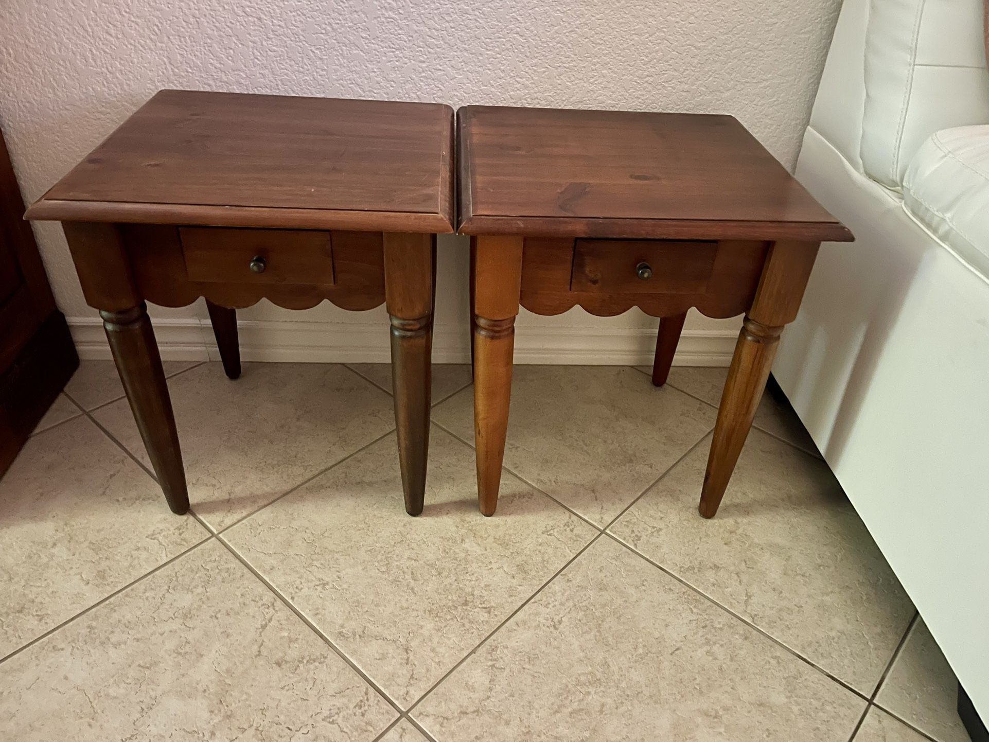 2 Pier 1 Imports Sofa End Bedside Tables with drawers