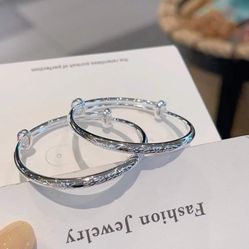 Sterling Silver Bracelets For Women, 2 - Piece Set