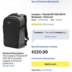 Lowepro - Flipside BP 300 AW III Backpack - Charcoal