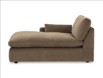 Taupe Fabric Chaise Lounge Sectional Piece
