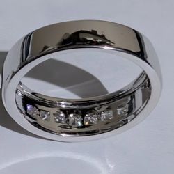 2.1 Carats 7 Stone Princess Cut Moissanite Ring Size 12 Wedding D Color VVS1