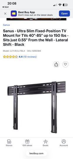 SANUS UltraSlim Fixed Wall Mount