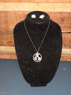 Matching necklace and earrings set