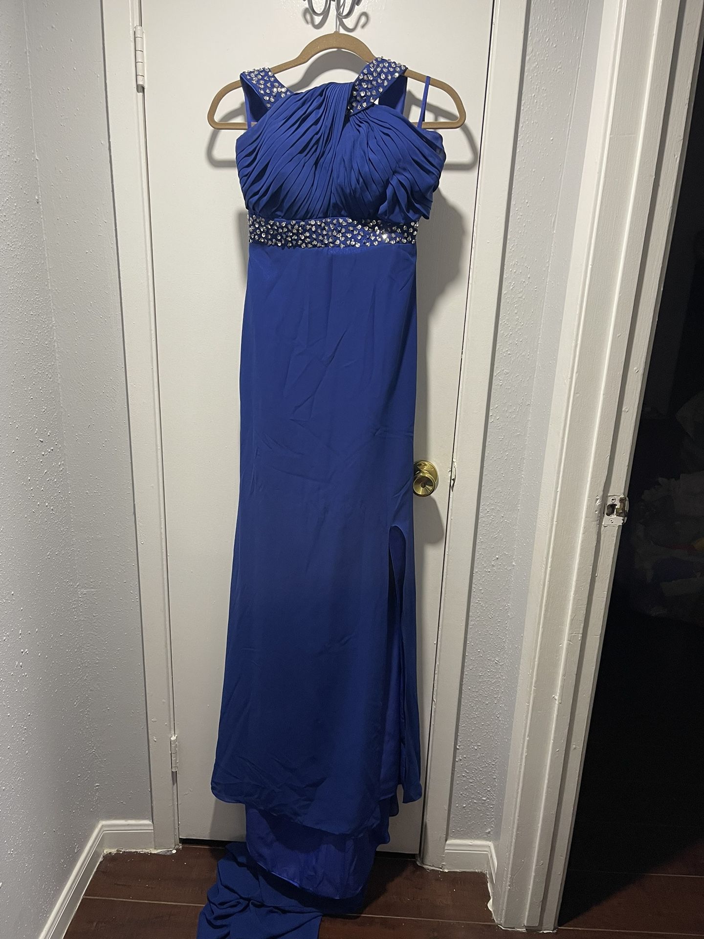 Royal Blue With Silver Dress Long 