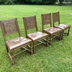 Solid Wood Antique Carved Renaissance Dinning chairs 