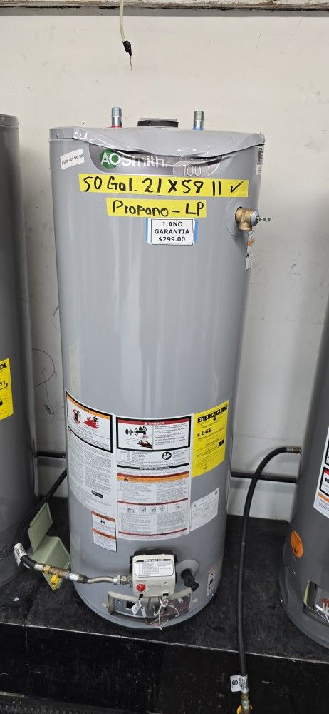 New Water Heater Propane Gas 40 And 50 Gallons 1 Year Warranty Garantia Por Escrito