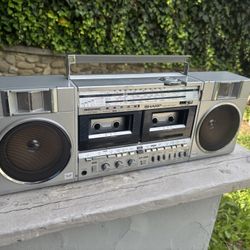 Sharp Ghetto Blaster Stereo Boombox Boom Box Cassette Radio