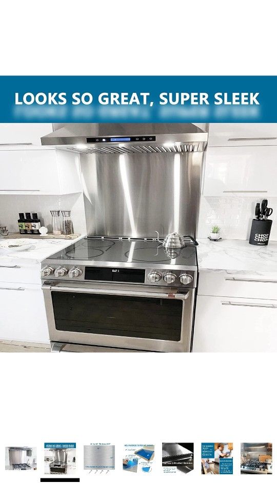 24" By 30" Stainless Steel Stove Backsplash Splatter Guard