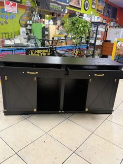 72.5" Large Dog Crate Furniture with Sliding Barn Door, Wooden Dog Kennel with Double Doors, Divider, Water Resistant Dog Crate Cage with Layers for