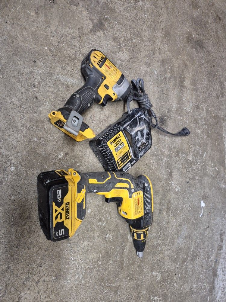 20 Volts Dewalt Impact Drill And Drywall Screw Gun For Sale Works Great Battery And Charger Include