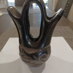 Santa Clara Pueblo Pottery Wedding Vase Artist Signed $125 OBO 