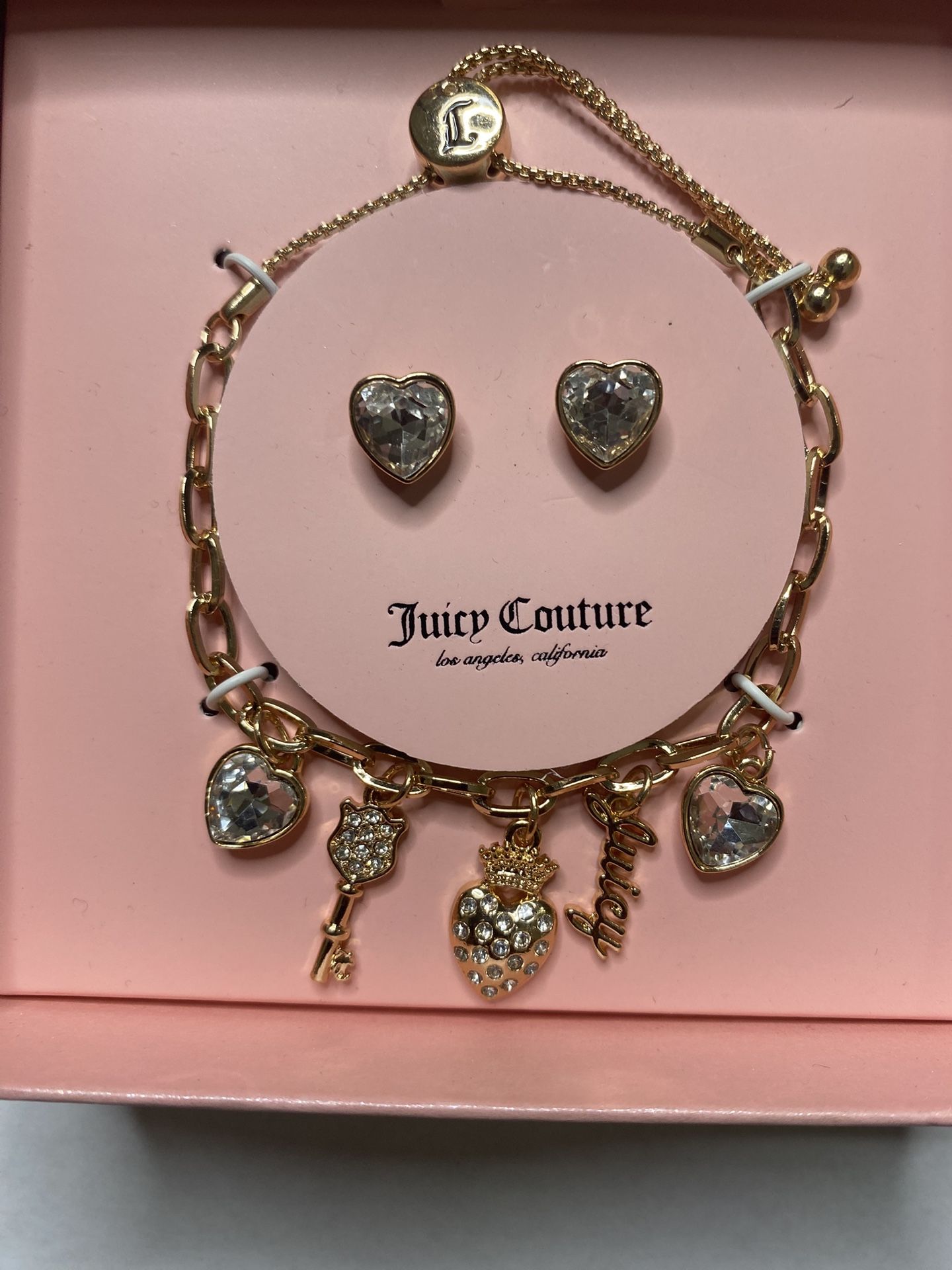 Juicy Couture Silver Necklace With Charms And Brand New