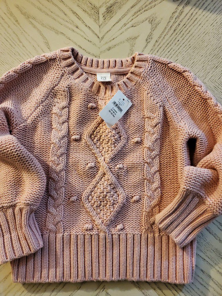 Bran New With Tag On! Baby Sweater In Blush Pink So Cute!
