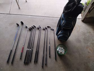 Bagboy revolver golf bag. Callaway, ping, redbird, Taylor made irons wedge golf balls