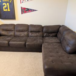 Large, Soft Leather Sectional Sofa