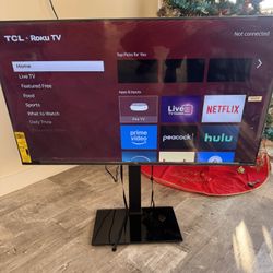 43” Inch TCL Roku “brand New” With Mount & Stand”