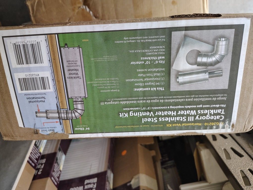 Tankless Water Heater Venting Kit Stainless Steel