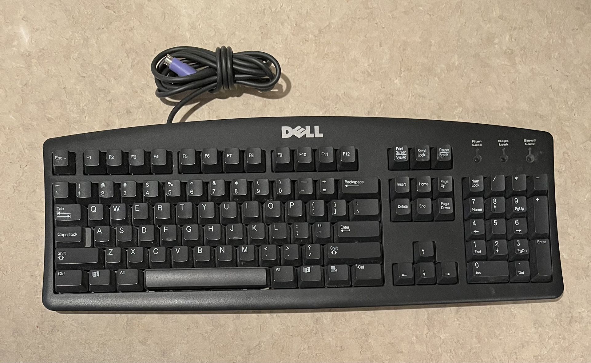 Vintage DELL Computer Keyboard, RT7D20 PS/2 Aq 6–7020 R31456