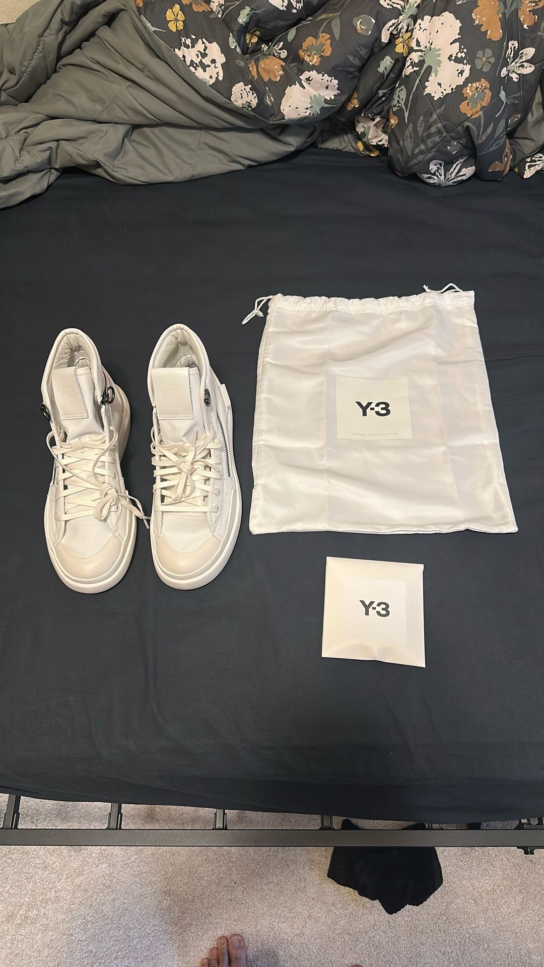Y-3 Adidas Ajatu Court High White Size 8