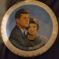 Vintage President And Mrs John F Kennedy Small Porcelain Plate 1960's