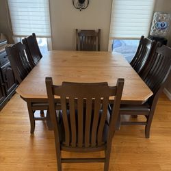 Expandable dining Table With 6 Chairs And Buffet