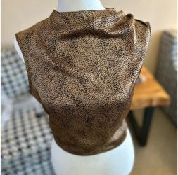 Sincerely Jules Women's Satin Crop Top | Animal Print | Size L