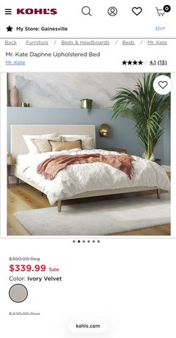 Daphne Upholstered Bed Frame - White, Full Size