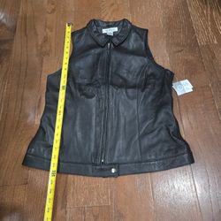 Vintage Alfani Lamb Leather Vest, L