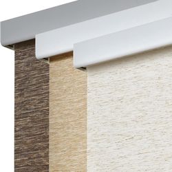 "Persilux Free-Stop Cordless Light Filtering Roller Shades for Windows (Brown 35""W x 72""H) Natural Woven Fabric Thermal Insulation Privacy Roller Bl